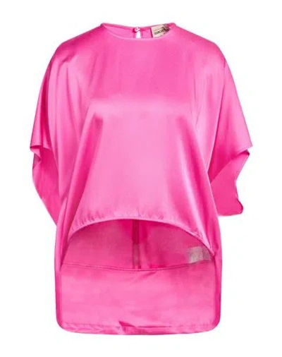 Semicouture Woman Top Fuchsia Size 6 Acetate, Viscose In Pink