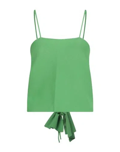 Semicouture Woman Top Green Size M Viscose, Polyamide