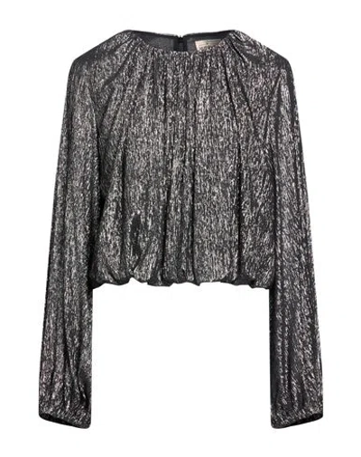 Semicouture Woman Top Gunmetal Size 2 Viscose, Polyamide In Black