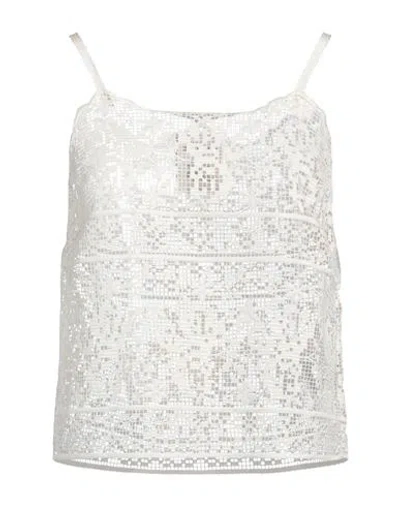 Semicouture Woman Top Ivory Size 10 Polyester In White