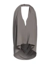 Semicouture Woman Top Lead Size 2 Acetate, Silk In Grey