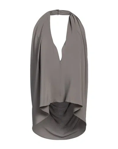 Semicouture Woman Top Lead Size 2 Acetate, Silk In Grey