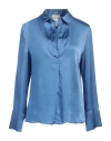 Semicouture Woman Top Light Blue Size 4 Acetate, Silk In Blue