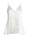 Semicouture Woman Top Light Green Size 6 Acetate, Silk In White