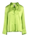 Semicouture Woman Top Lime Green Size 6 Acetate, Silk