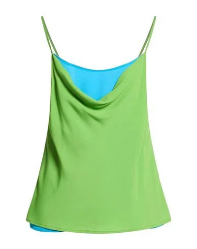 Semicouture Woman Top Lime Green Size 6 Acetate, Silk