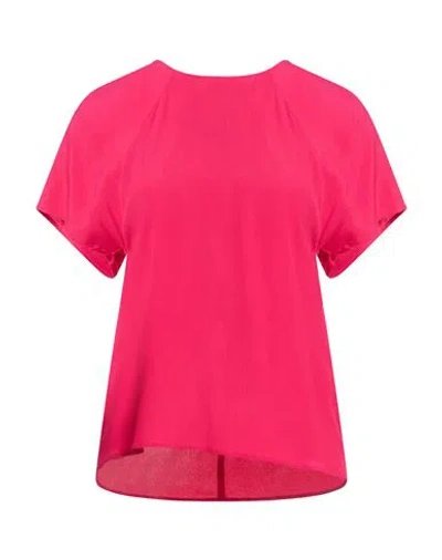 Semicouture Woman Top Magenta Size 2 Acetate, Silk In Pink