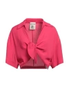 Semicouture Woman Top Magenta Size 8 Acetate, Silk