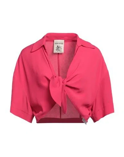 Semicouture Woman Top Magenta Size 8 Acetate, Silk