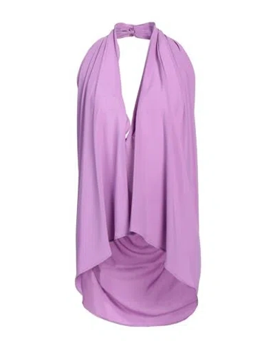 Semicouture Woman Top Mauve Size 8 Acetate, Silk In Purple