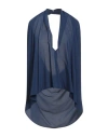 Semicouture Woman Top Midnight Blue Size 8 Acetate, Silk In Blue