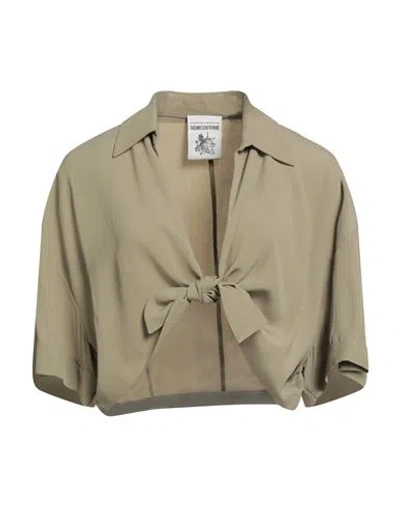 Semicouture Woman Top Military Green Size 8 Acetate, Silk