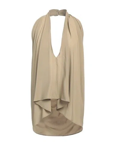 Semicouture Woman Top Military Green Size 8 Acetate, Silk