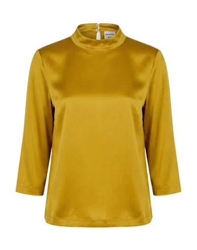 Semicouture Woman Top Mustard Size 4 Acrylic, Viscose In Yellow