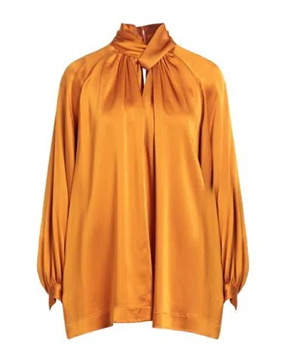Semicouture Woman Top Orange Size 8 Acetate, Viscose