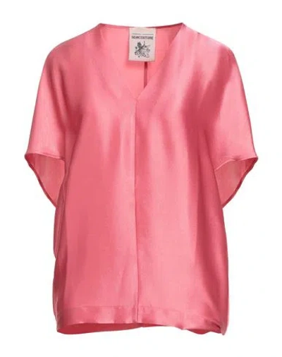 Semicouture Woman Top Pink Size 6 Acetate, Silk