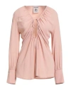 Semicouture Woman Top Pink Size 8 Acetate, Silk
