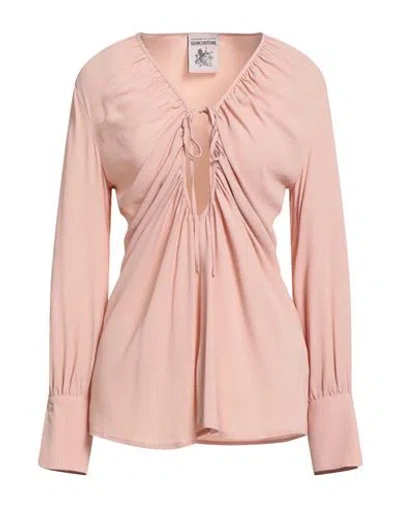 Semicouture Woman Top Pink Size 8 Acetate, Silk