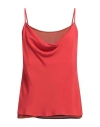 Semicouture Woman Top Red Size 6 Acetate, Silk In Red