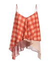 Semicouture Woman Top Red Size 6 Ramie In Red