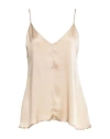 Semicouture Woman Top Sand Size 6 Acetate, Silk In Neutral