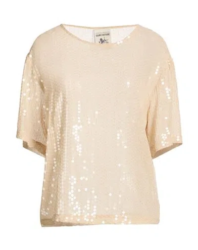 Semicouture Woman Top Sand Size 6 Polyester In Multi