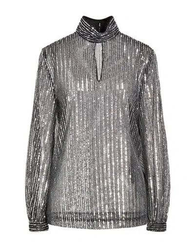 Semicouture Woman Top Silver Size 6 Polyester In Multi