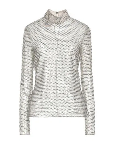Semicouture Woman Top Silver Size 8 Polyester