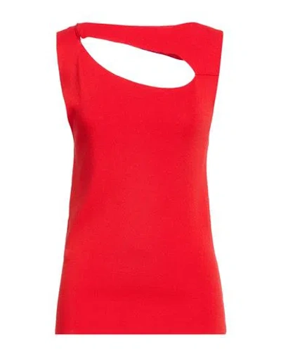 Semicouture Woman Top Tomato Red Size L Viscose, Polyamide