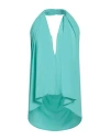 Semicouture Woman Top Turquoise Size 10 Acetate, Silk In Blue