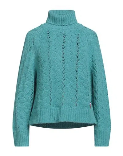 Semicouture Woman Turtleneck Azure Size M Alpaca Wool, Polyamide, Wool In Blue