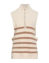 Semicouture Woman Turtleneck Beige Size M Wool, Polyamide In Pink