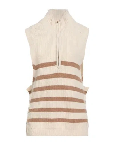 Semicouture Woman Turtleneck Beige Size M Wool, Polyamide In Pink