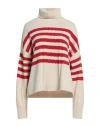 Semicouture Woman Turtleneck Beige Size S Wool, Polyamide