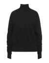 Semicouture Woman Turtleneck Black Size L Virgin Wool, Cashmere In Blue