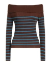 Semicouture Woman Turtleneck Brown Size S Virgin Wool In Brown