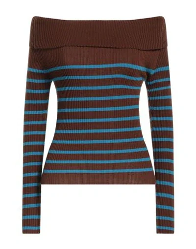 Semicouture Woman Turtleneck Brown Size S Virgin Wool