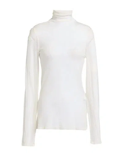 Semicouture Woman Turtleneck Cream Size M Wool, Polyamide In White