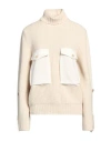Semicouture Woman Turtleneck Ivory Size S Wool, Polyamide, Polyester, Virgin Wool, Elastane In White