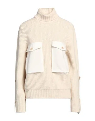 Semicouture Woman Turtleneck Ivory Size S Wool, Polyamide, Polyester, Virgin Wool, Elastane In Neutral