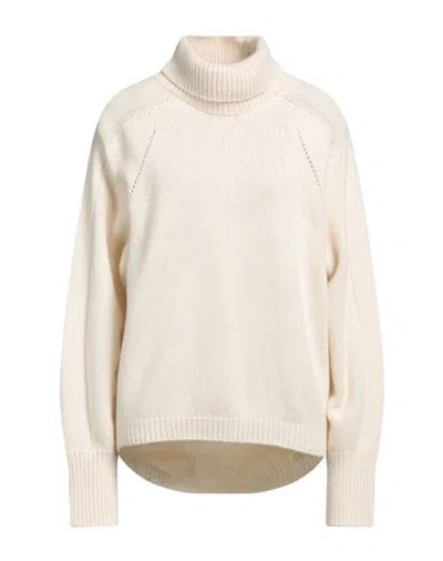 Semicouture Woman Turtleneck Ivory Size Xl Cashmere, Polyamide In Neutral