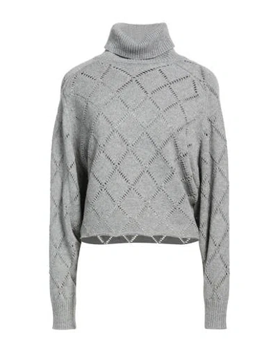 Semicouture Woman Turtleneck Light Grey Size Xs Cashmere, Polyamide In Gray