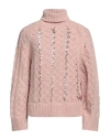 Semicouture Woman Turtleneck Light Pink Size Xs Alpaca Wool, Polyamide, Wool In Pink