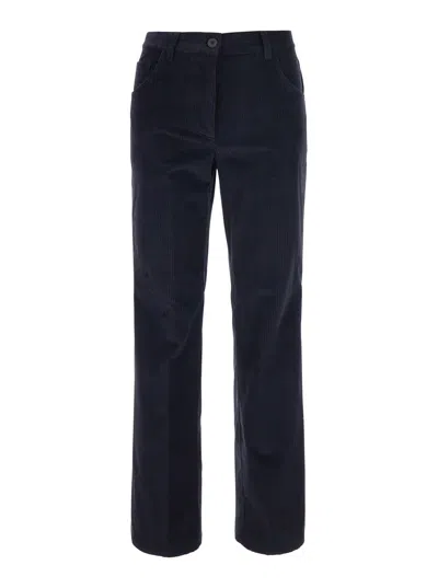 Semicouture Women's Corduroy Five-pocket Pants With Belt Loops In Multi