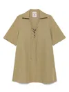 Semicouture Marisa Linen Blend Mini Dress In Beige