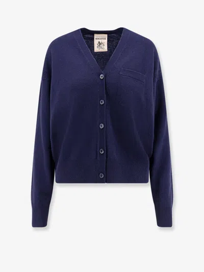 Semicouture Wool And Cashmere Cardigan In Blue