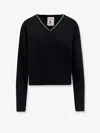Semicouture Wool And Cashmere Sweater With Rhinestones In Black