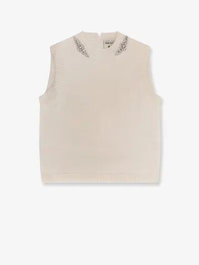 Semicouture Wool And Cashmere Vest In White