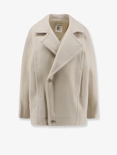 Semicouture Long-sleeved Coat In Neutral