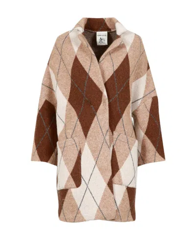 Semicouture Wool Blended Coat In Nude